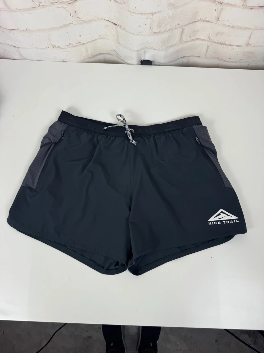 Nike Running Shorts Mens Size XLTrail Dri-Fit Brief Lined Black